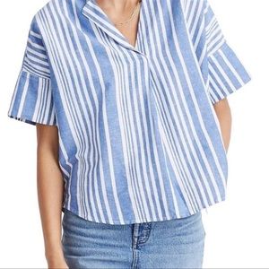 Madewell Courier Button Back Shirt in Hinsdale Stripe